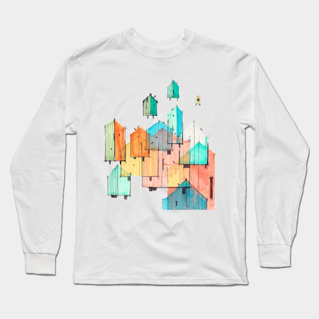 Cloud-castle Long Sleeve T-Shirt by Mzerart